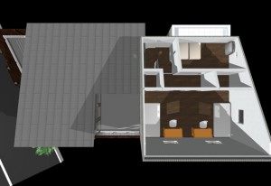 間取りデザイン13｜中庭に差し込む自然光を感じる二世帯住宅